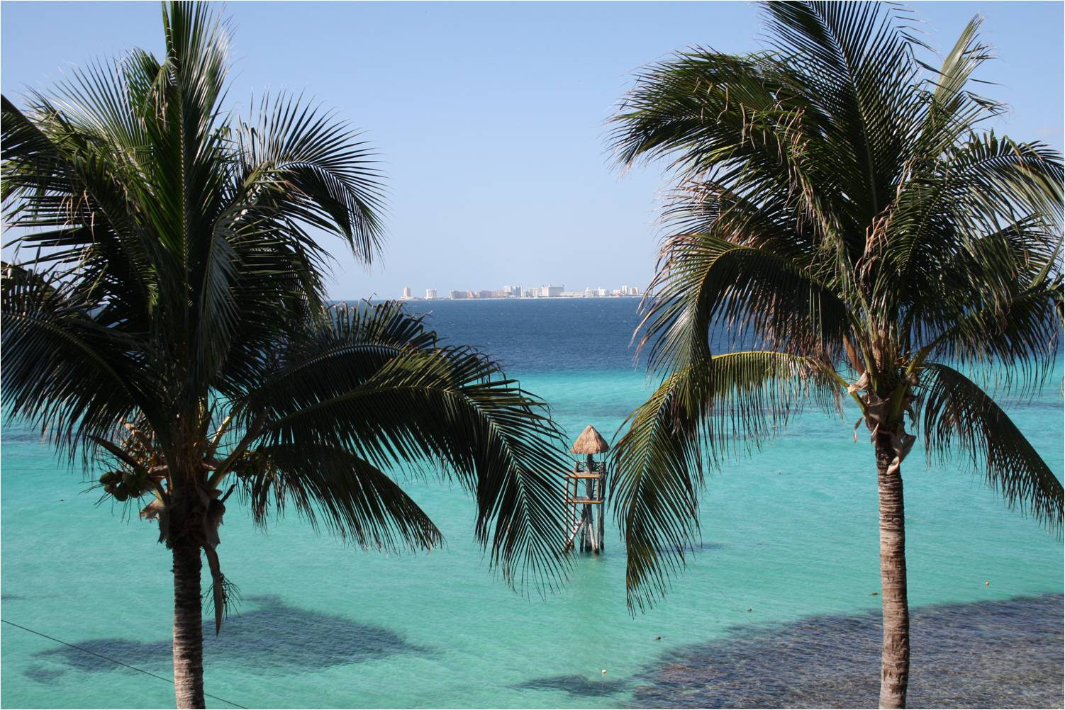 Cancún in the background seen from Isla Mujeres